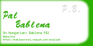 pal bablena business card